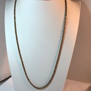 Trifari braided necklace, gold tone, signed Trifari, very good condition